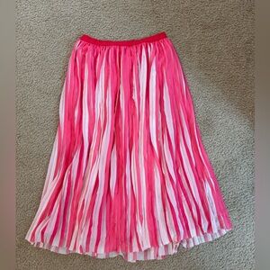 J Crew Pleated Midi Skirt in Peekaboo Pink